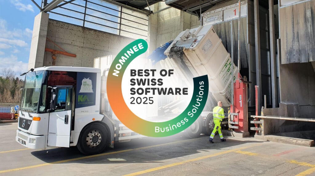 Nominiert für den Best of Swiss Software Award 2025 in der Kategorie Business Solutions: Unser "e-Container"-Portal für die KVA Thurgau